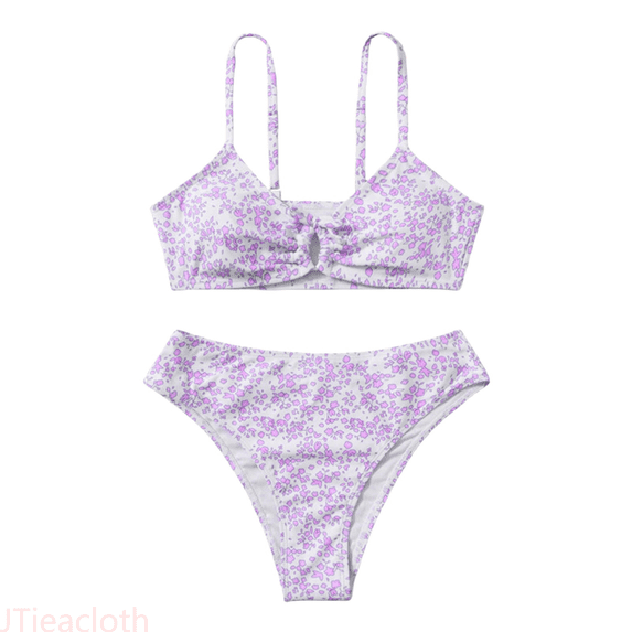 JTieacloth Girls Swimwear 2 Piece Set Floral Print Strappy Bikini Swimsuit For Teen Girls Summer Beach Vacation Pool Party Swim Training Comfortable Stretchy Fabric,Sizes 9-11 Years