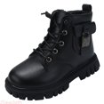 thumbnail image 1 of JTieacloth Girls Versatile Fashion Short Boots Winter New Children Simple Water Proof Warm Durable Ankle Boots,Boots for School Casual Black, 1 of 6