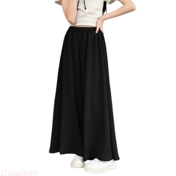 JTieacloth Girls Wide Pants Kids Summer Wide Leg Palazzo Pants Pleated High Waisted Pants,Sizes 4-5 Years
