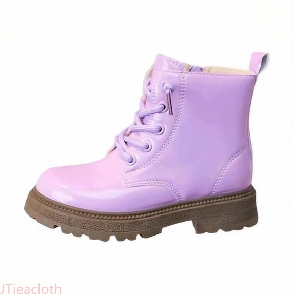 JTieacloth Girls Winter Boots Stylish Girls' Boots Soft Sole Short Boots For Girls Matt Finish Children's Shoes For Fashionable Kids Comfortable Ankle Length Footwear For Ages 2 10,Purple