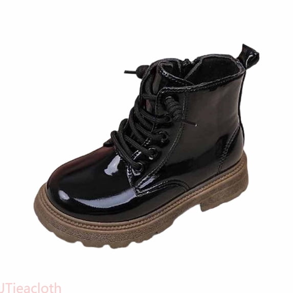 JTieacloth Girls Winter Boots Stylish Girls' Boots Soft Sole Short Boots For Girls Matt Finish Children's Shoes For Fashionable Kids Comfortable Ankle Length Footwear For Ages 2 10,Black
