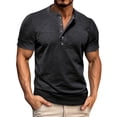 thumbnail image 1 of JTieacloth Heart Shirt Male Spring Short Sleeve Solid Color Letter Stripe Stitching Short Sleeve Top, 1 of 6