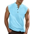 thumbnail image 1 of JTieacloth High Neck Tops for Men Men's Sleeveless Tank Top Casual Breathable Comfortable Loose Fit Button Down Summer Workout Gym Outdoor Hiking, 1 of 5