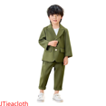 thumbnail image 1 of JTieacloth Hoodie and Pants Sets Boys Business Suits Coat 3 Piece Outfit Tuxedo Set For Kids Formal Suit For Boys With Pants Necklace Set Slim,Sizes 11-12 Years(Green), 1 of 6