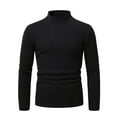 thumbnail image 1 of JTieacloth Knitted Cardigan Sweaters Mens Fashion Keep Warm Ribbed Pullover Knit Sweater Tops(Black), 1 of 5