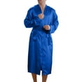 thumbnail image 1 of JTieacloth Lightweight Nightwear Mens Thin Bathrobe Long Cardigan Imitation Silk Nightgown Ice Silk Pajamas Men's Home Wear Summer Nightgown Blue, 1 of 6