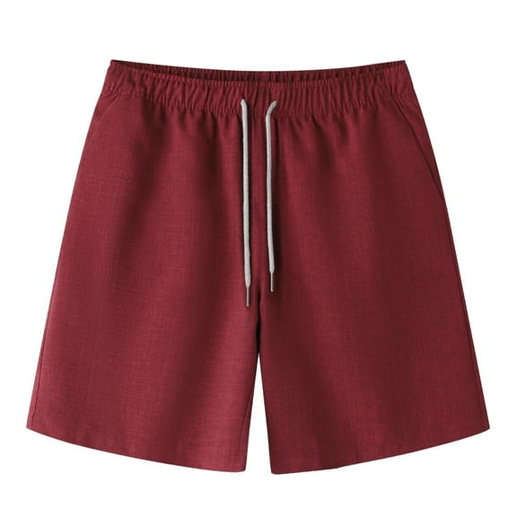 JTieacloth Lightweight Shorts for Men Men Spring And Summer Pant Casual All Solid Color Painting Loose Plus Size Trouser Fashion Beach Pockets Short,Red