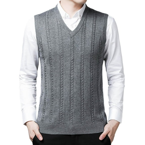 JTieacloth Lightweight Sweater Vest Men's Sweater Vest Slim Fit V Neck Sleeveless Pullover Casual Warm Layering Piece For Everyday Wear And Outdoor Activities(Gray)