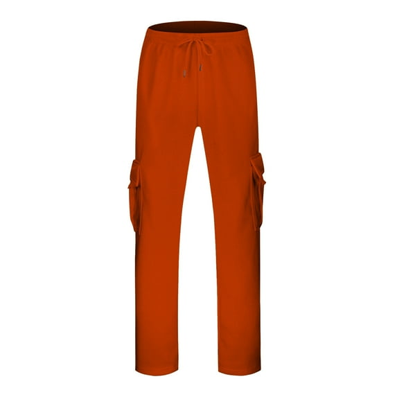 JTieacloth Lightweight Trousers for Men Mens Hip Hop Pants Casual Solid Color Track Cuff Lace Up Workout Pants With Pocket Red