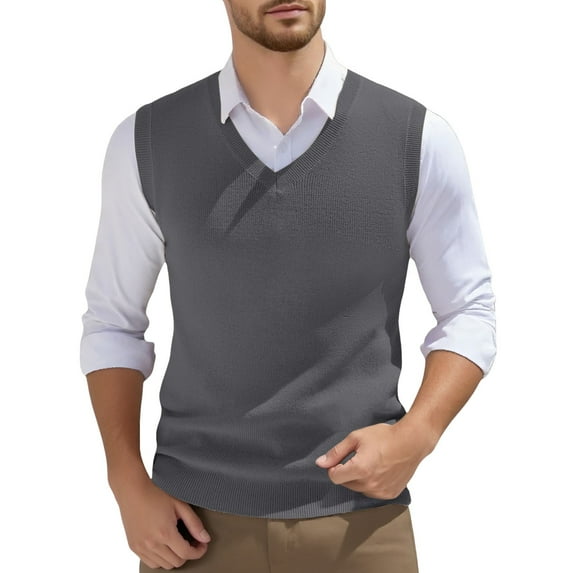 JTieacloth Long Sleeve Summer Shirt Sweater Vest Men's Sleeveless Knitted Vest V Neck Knitted Vest Spring Sleeveless Knitted For Men