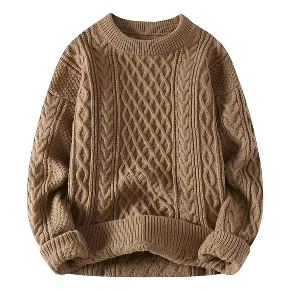 JTieacloth Loose Fit Cardigan Sweaters Autumn And Winter Men's Lazy Senior Sense Of Thick Knitted Jacket Christmas Couple Line Clothing(Yellow)