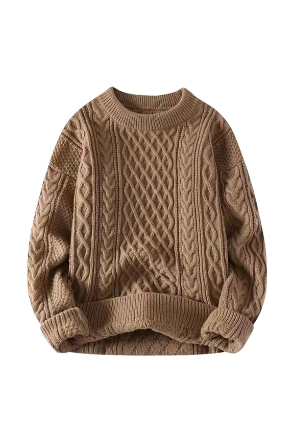 Loose Fit Cardigan Sweaters Autumn And Winter Men's Lazy Senior Sense Of Thick Knitted Jacket Christmas Couple Line Clothing(Yellow)