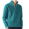 thumbnail image 1 of JTieacloth Cardigan Sweaters for Men Male Casual Simple Bottom Sweater Solid Color Warm Wool Knit Half Zip Long Sleeve Sweater(Blue,XL), 1 of 5