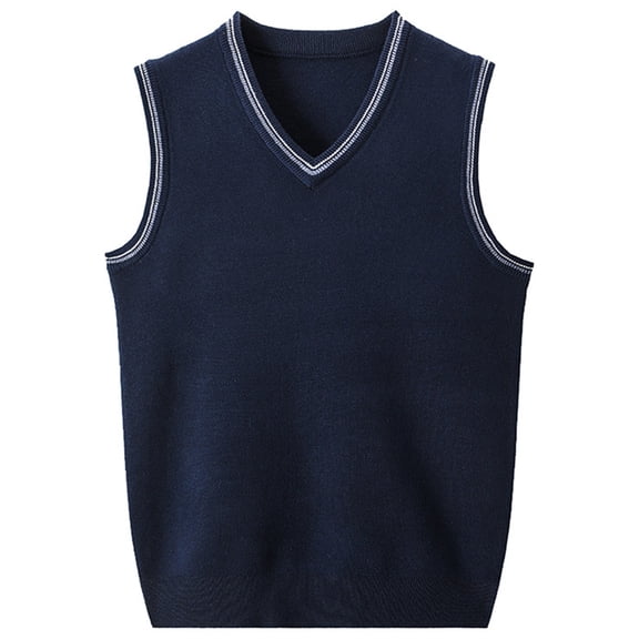 JTieacloth Men Large Shirts Winter Sleeveless Knit Sweater Vest Solid Color Business Casual Layering Piece For Wear