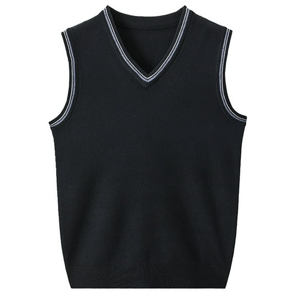JTieacloth Men Large Shirts Winter Sleeveless Knit Sweater Vest Solid Color Business Casual Layering Piece For Wear