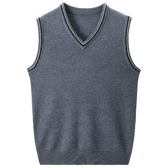 JTieacloth Men Large Shirts Winter Sleeveless Knit Sweater Vest Solid Color Business Casual Layering Piece For Wear