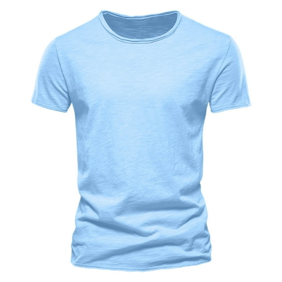 JTieacloth Men T Shirts Casual Short Sleeve Mens Fashion Casual Solid Color Cot Ton O Neck Short Sleeve T Shirt Top