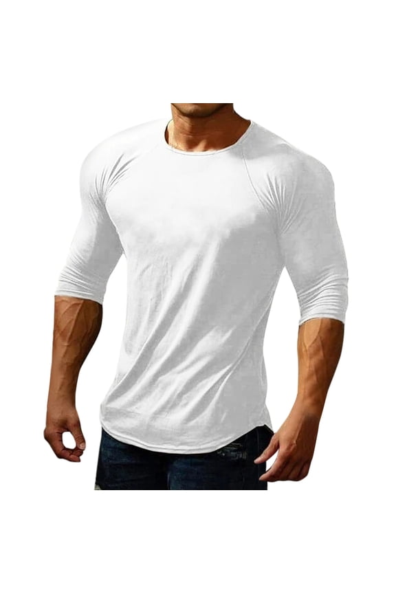 Men T Shirts Fashion Designer Slim Fit Spring And Summer Casual Solid Men's Round Neck Long Sleeve T Shirt Slim Fit Youth T Shirt