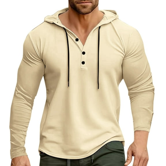 JTieacloth Men Warm Lined Hooded Men's Sports Fitness Hooded Long Sleeved T Shirt Border Hoodie Top Foreign Trade American Shirt Top Yellow