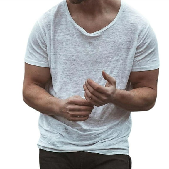 JTieacloth Men's A Shirt Male Casual Solid Color Top Shirt Round Neck Blouse Solid Raglan Sleeve Button Tops Blouse T Shirt