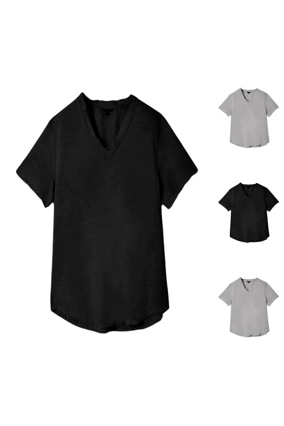 Men's Casual Loose T-Shirts Summer Round Neck Loose Fit Ice Silk Short Sleeve Stretch Breathable Cool And Breathable T Shirt(Black,S)