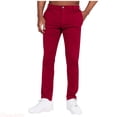 thumbnail image 1 of JTieacloth Men's Casual Solid Color Elastic Casual Business Pants Fashion Pants Men's Pants Cargo Pants for Men Red, 1 of 7