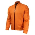thumbnail image 1 of JTieacloth Men's Fleece Jacket Mens Casual Jacquard Jackets Color Block Lightweight Jacket Fashion Zipper Coat With Pockets Orange, 1 of 3