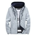 thumbnail image 1 of JTieacloth Men's Jackets Coats Male Fashion Casual Youth Handsome Hooded Jacket Gray, 1 of 3