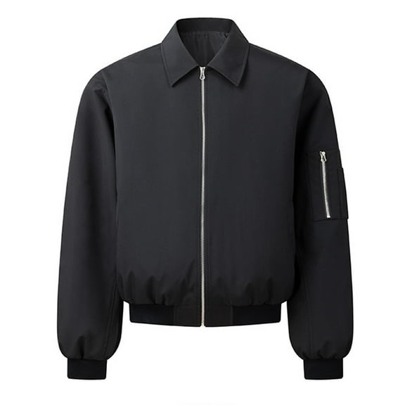 JTieacloth Men's Jackets Coats Men's Casual Jacket Lightweight Comfortable Loose Fit Lapel Jacket Outerwear For Daily Wear Spring Autumn Winter Black