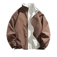 thumbnail image 1 of JTieacloth Men's Jackets Coats Men's Flight Jacket Lightweight Windbreaker Full Zip Casual Jacket Brown, 1 of 5