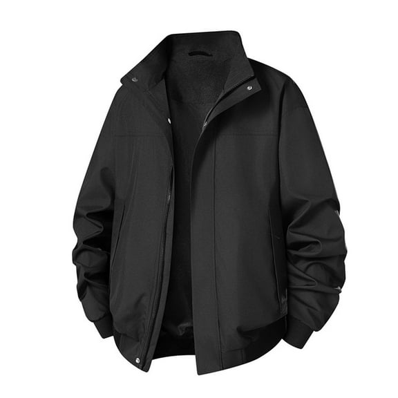 JTieacloth Men's Jackets Coats Stand Collar Casual Jacket Lightweight Outdoor Windbreaker Sport Coat For Daily Wear Comfortable Fit Black