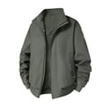 thumbnail image 1 of JTieacloth Men's Jackets Coats Stand Collar Casual Jacket Lightweight Outdoor Windbreaker Sport Coat For Daily Wear Comfortable Fit Gray, 1 of 3