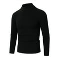 thumbnail image 1 of JTieacloth Men's Knit Pullover Sweater Men's Casual Knit Fashion Slim Half Turtleneck Top Base Sweater(Black), 1 of 2