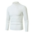 thumbnail image 1 of JTieacloth Men's Knit Pullover Sweater Men's Casual Knit Fashion Slim Half Turtleneck Top Base Sweater(White), 1 of 5