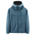 thumbnail image 1 of JTieacloth Men's Lightweight Jacket Fleece Jacket Men Coat With Hood Zipper Thick Outwear Windproof Men's Jacket Autumn Winter Classic Blue, 1 of 4
