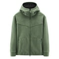 thumbnail image 1 of JTieacloth Men's Lightweight Jacket Fleece Jacket Men Coat With Hood Zipper Thick Outwear Windproof Men's Jacket Autumn Winter Classic Green, 1 of 4
