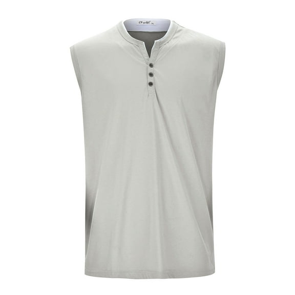 JTieacloth Men's Long Sleeve Men's Summer Solid Color Vest Fashion Casual Wash Sleeveless T Shirt Vest Top