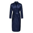 thumbnail image 1 of JTieacloth Men's Long Spa Robe MEN'S SOLID COLOR THIN LOOSE LARGE SLEEVED SPRING AND AUTUMN SMOOTH CARDIGAN GOWN BATHROBE Blue, 1 of 5