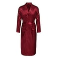 thumbnail image 1 of JTieacloth Men's Long Spa Robe MEN'S SOLID COLOR THIN LOOSE LARGE SLEEVED SPRING AND AUTUMN SMOOTH CARDIGAN GOWN BATHROBE Red, 1 of 5
