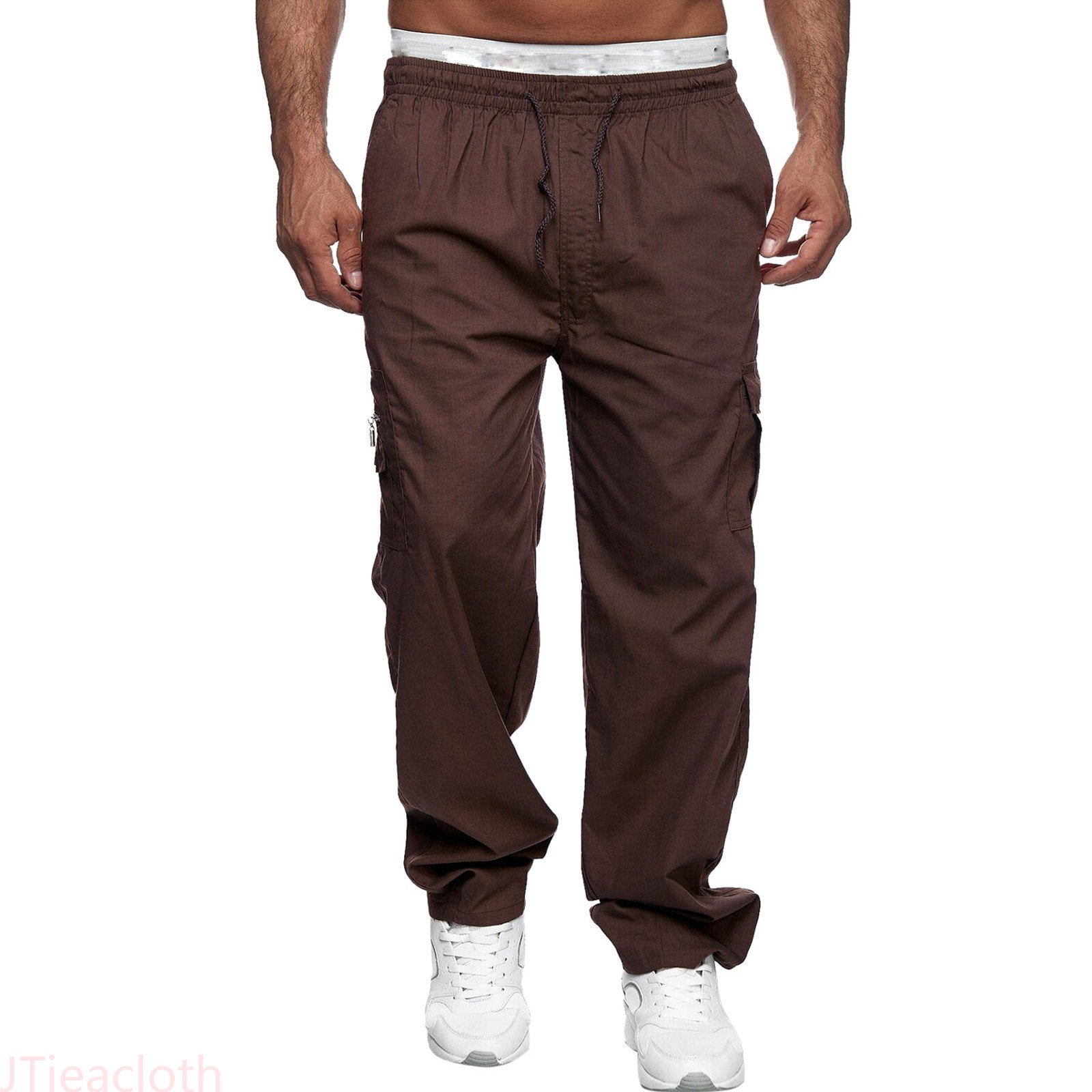 JTieacloth Men's Multi-pocket Pants Straight-leg Overalls Sports ...