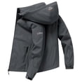 thumbnail image 1 of JTieacloth Men's Outerwear Jackets Men's Fall & Winter Letter Print Neck Zip Up Jacket Casual Solid Regular Fit Long Sleeve Jackets With Pockets Gray, 1 of 2