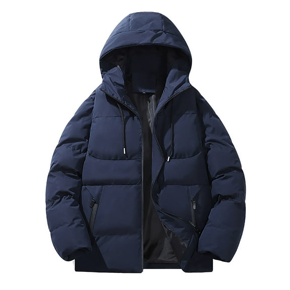 JTieacloth Men's Outerwear Men Autumn And Winter Long Sleeve Warm Pocket Loose Shirt Top Jacket Coats Blue