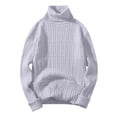 thumbnail image 1 of JTieacloth Men's Pullover Sweaters Male Autumn And Winter Wool Sweater Round Neck Pullover Bottoming Shirt All Matching High Neck Top(Gray), 1 of 2