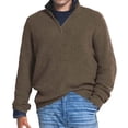 thumbnail image 1 of JTieacloth Men's Pullover Sweaters Male Spring And Autumn Solid Color Knitted Wool Long Sleeve Sweater Zipper Collar Top(Brown), 1 of 3