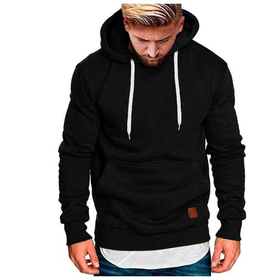 JTieacloth Men's Relaxed Fit -Lined Pullover Hooded Sweatshirt Comfortable and Soft Black