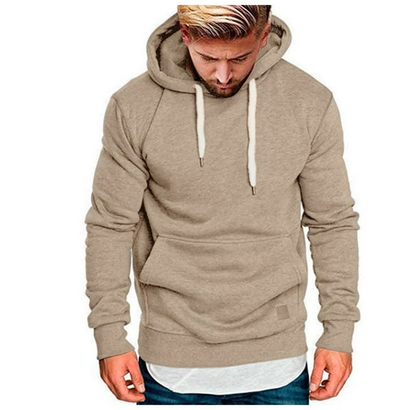 JTieacloth Men's Relaxed Fit -Lined Pullover Hooded Sweatshirt Comfortable and Soft Yellow