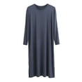 thumbnail image 1 of JTieacloth Men's Sleep Sets Male Solid Color Long Sleeve Round Neck Nightdress Robe Homewear Gray, 1 of 3