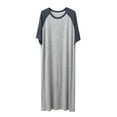 thumbnail image 1 of JTieacloth Men's Sleep Tops Male Raglan Sleeve Color Block Robe Short Sleeve Pajama Dress Comfortable High Elastic Homewear Gray, 1 of 6