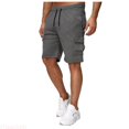 thumbnail image 1 of JTieacloth Men's Solid Color Summer Shorts Overalls Multi Pocket Design Sports Crotch Pants Mens Loose Cargo Shorts Gray, 1 of 6