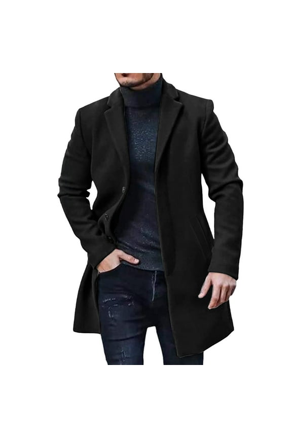 Men's Warm Jacket Men Plus Size Winter Coat Lapel Collar Long Sleeve Padded Leather Jacket Vintage Thicken Coat Sheepskin Jacket Black